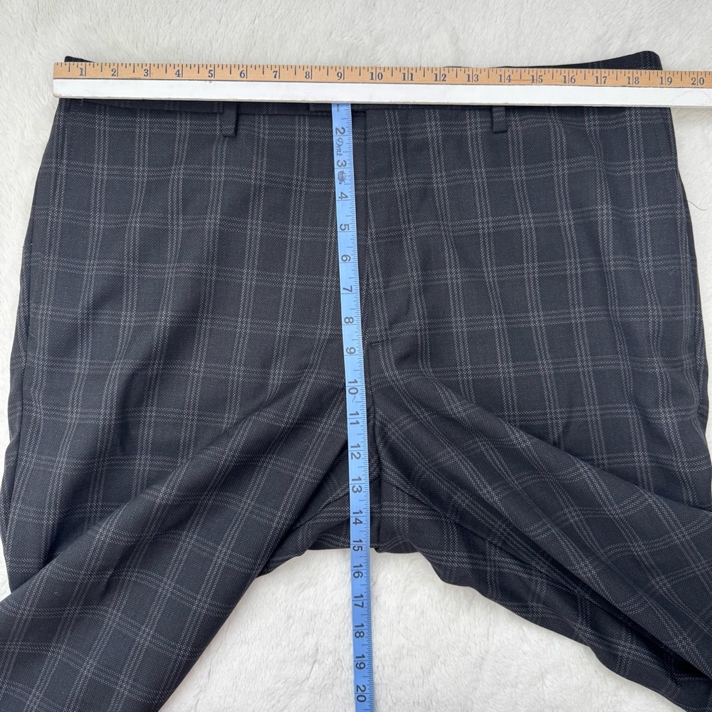 Banana Republic Pants Men’s 38x32 Black Check Slim Fit 100% Wool Career NEW - Picture 6 of 7